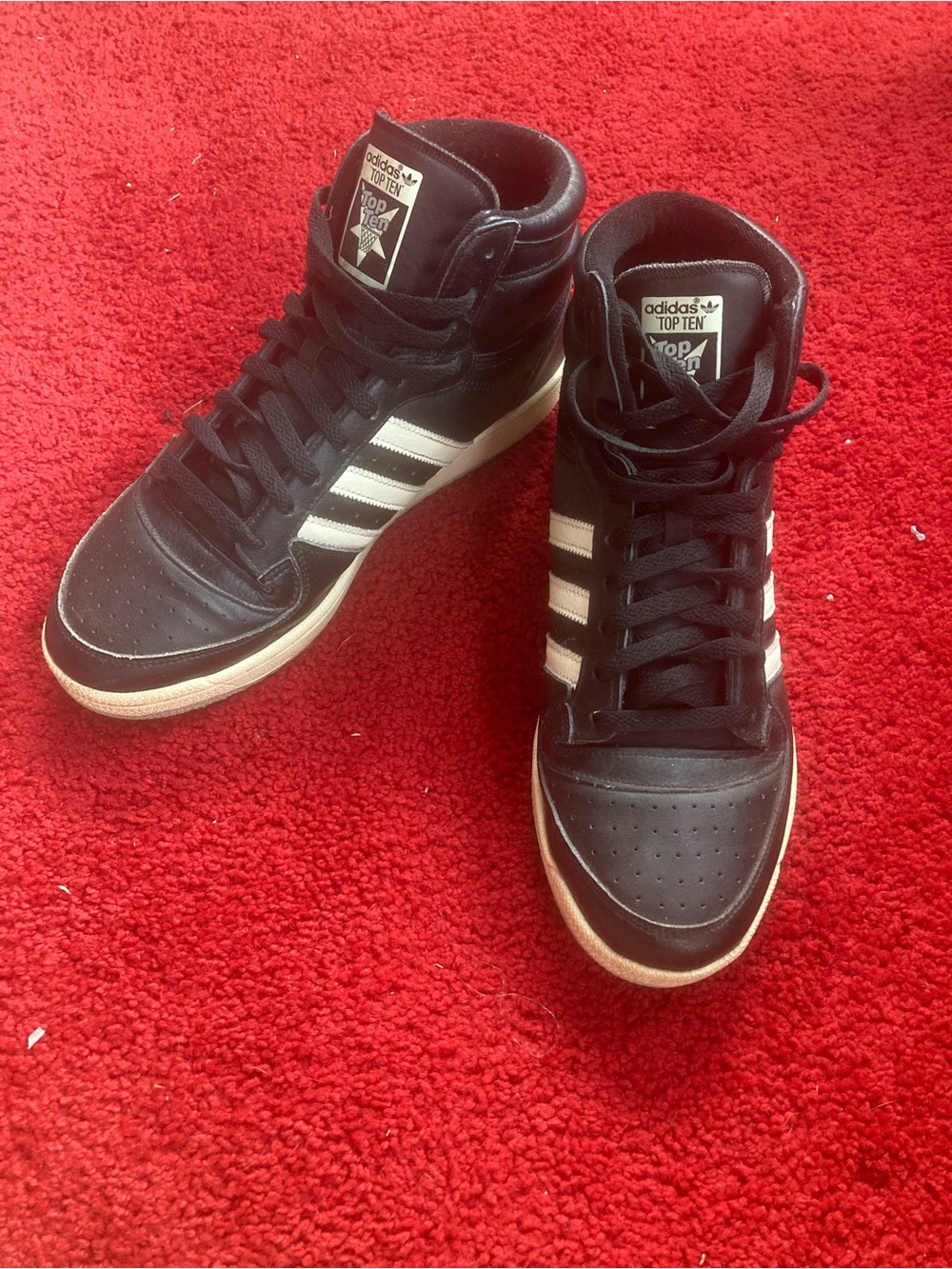 adidas Top Ten Men’s High-Top Sneakers in Black and White Size 11.5